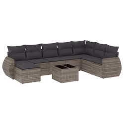 VidaXL 3221769, Gris foncé, Rotin, Verre trempé, 110 kg, Adultes et enfants, 550 mm, 550 mm