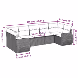 VidaXL 3221791 banc de jardin Rotin, Acier - Vue supplémentaire 7