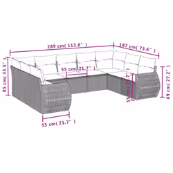 VidaXL 3221794 banc de jardin Rotin, Acier - Vue supplémentaire 7