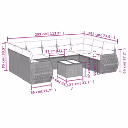 VidaXL 3221795 banc de jardin Rotin, Acier - Vue supplémentaire 8