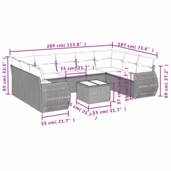 VidaXL 3221798 banc de jardin Rotin, Acier - Vue supplémentaire 8