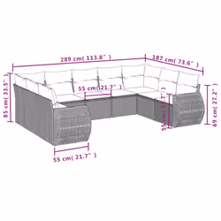 VidaXL 3221799 banc de jardin Rotin, Acier - Vue supplémentaire 7