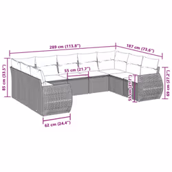 VidaXL 3221801 banc de jardin Rotin, Acier - Vue supplémentaire 7