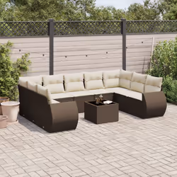 VidaXL 3221802 banc de jardin Rotin, Acier