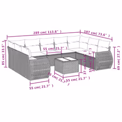 VidaXL 3221805 banc de jardin Rotin, Verre trempé - Vue supplémentaire 8