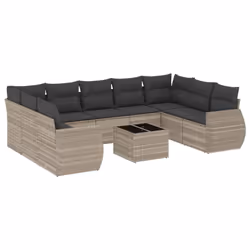 VidaXL 3221811, Gris foncé, Rotin, Verre trempé, 110 kg, Adultes et enfants, 550 mm, 550 mm