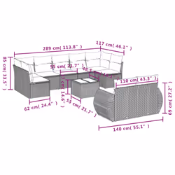 VidaXL 3221817 banc de jardin Rotin, Acier - Vue supplémentaire 8