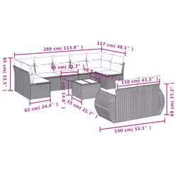 VidaXL 3221818 banc de jardin Rotin, Acier - Vue supplémentaire 8