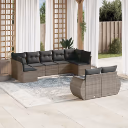 VidaXL 3221819 banc de jardin Rotin, Acier