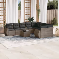 VidaXL 3221839 banc de jardin Rotin, Acier