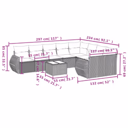 VidaXL 3221848 banc de jardin Rotin, Verre trempé - Vue supplémentaire 8
