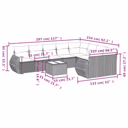 VidaXL 3221851 banc de jardin Rotin, Verre trempé - Vue supplémentaire 8