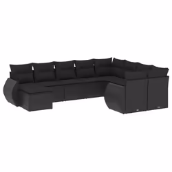 VidaXL 3221854, Noir, Rotin, Verre trempé, 110 kg, Adultes et enfants, 550 mm, 550 mm