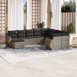 VidaXL 3221859 banc de jardin Rotin, Verre trempé