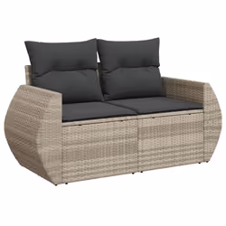 VidaXL 3221871 banc de jardin Rotin, Acier