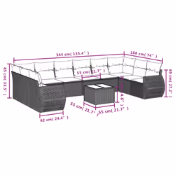 VidaXL 3221872 banc de jardin Rotin, Acier - Vue supplémentaire 7