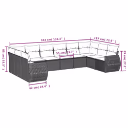 VidaXL 3221878 banc de jardin Rotin, Verre trempé - Vue supplémentaire 8
