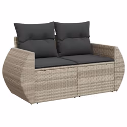 VidaXL 3221881 banc de jardin Rotin, Verre trempé