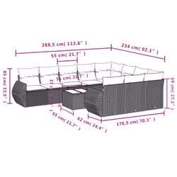 VidaXL 3221889 banc de jardin Rotin, Acier - Vue supplémentaire 7