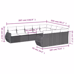 VidaXL 3221892 banc de jardin Rotin, Acier - Vue supplémentaire 7