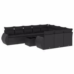 VidaXL 3221894, Noir, Rotin, Verre trempé, 110 kg, Adultes et enfants, 550 mm, 550 mm