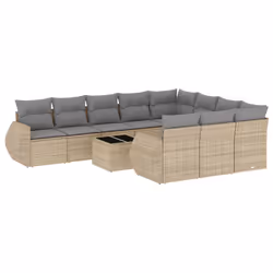 VidaXL 3221898, Gris clair, Rotin, Verre trempé, 110 kg, Adultes et enfants, 550 mm, 550 mm
