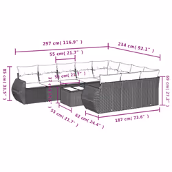 VidaXL 3221898 banc de jardin Rotin, Verre trempé - Vue supplémentaire 8