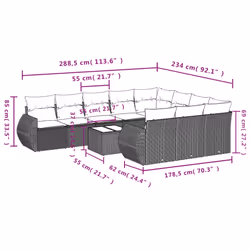 VidaXL 3221899 banc de jardin Rotin, Verre trempé - Vue supplémentaire 7
