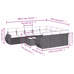 VidaXL 3221902 banc de jardin Rotin, Verre trempé - Vue supplémentaire 8