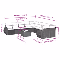 VidaXL 3221909 banc de jardin Rotin, Acier - Vue supplémentaire 8