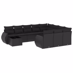 VidaXL 3221924, Noir, Rotin, Verre trempé, 110 kg, Adultes et enfants, 550 mm, 550 mm
