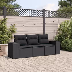 VidaXL 3222254 banc de jardin Rotin, Acier