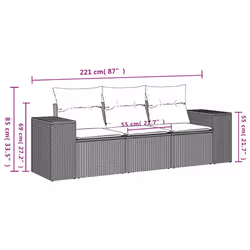 VidaXL 3222259 banc de jardin Rotin, Acier - Vue supplémentaire 6