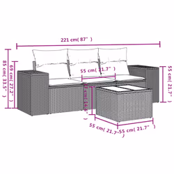 VidaXL 3222265 banc de jardin Rotin, Verre trempé - Vue supplémentaire 7