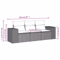 VidaXL 3222269 banc de jardin Rotin, Verre trempé - Vue supplémentaire 6
