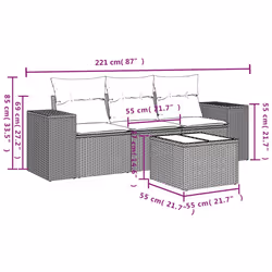 VidaXL 3222271 banc de jardin Rotin, Verre trempé - Vue supplémentaire 8