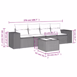 VidaXL 3222274 banc de jardin Rotin, Acier - Vue supplémentaire 7