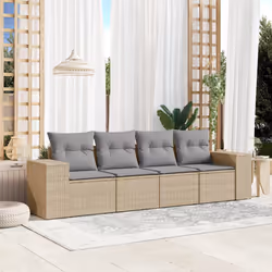 VidaXL 3222278 banc de jardin Rotin, Acier