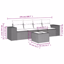 VidaXL 3222279 banc de jardin Rotin, Acier - Vue supplémentaire 6