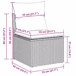 VidaXL 3222281 banc de jardin Rotin, Acier - Vue supplémentaire 8