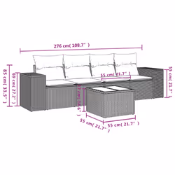VidaXL 3222289 banc de jardin Rotin, Verre trempé - Vue supplémentaire 6