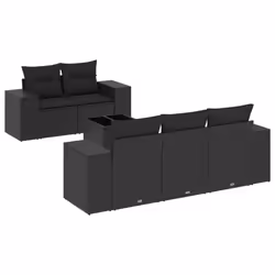 VidaXL 3222294, Noir, Rotin, Verre trempé, 110 kg, Adultes et enfants, 550 mm, 550 mm