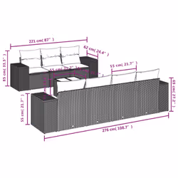 VidaXL 3222329 banc de jardin Rotin, Verre trempé - Vue supplémentaire 7