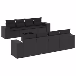 VidaXL 3222344, Noir, Rotin, Verre trempé, 110 kg, Adultes et enfants, 550 mm, 550 mm