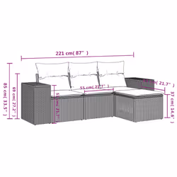 VidaXL 3222467 banc de jardin Rotin, Acier - Vue supplémentaire 7