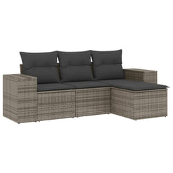 VidaXL 3222469 banc de jardin Rotin, Acier