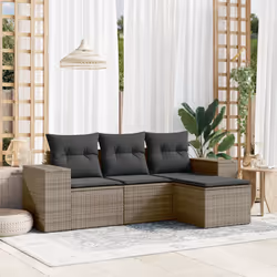 VidaXL 3222469 banc de jardin Rotin, Acier