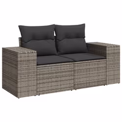 VidaXL 3222469 banc de jardin Rotin, Acier