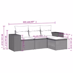 VidaXL 3222469 banc de jardin Rotin, Acier - Vue supplémentaire 7