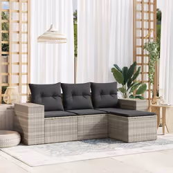 VidaXL 3222471 banc de jardin Rotin, Acier